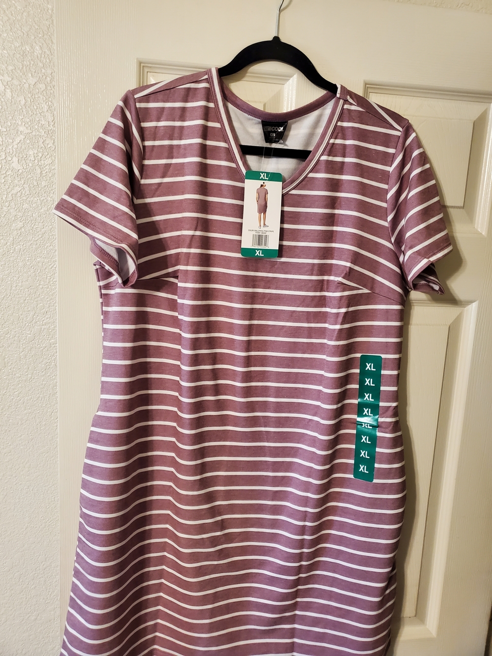 Mauve Stripe Midi Dress - XL